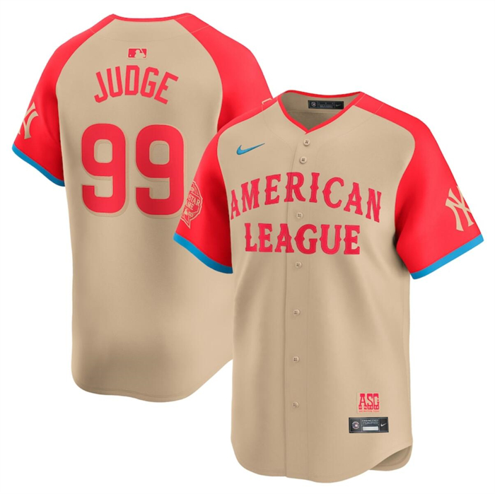 Youth American League #99 Aaron Judge Cream 2024 All-Star Limited Stitched Baseball Jersey